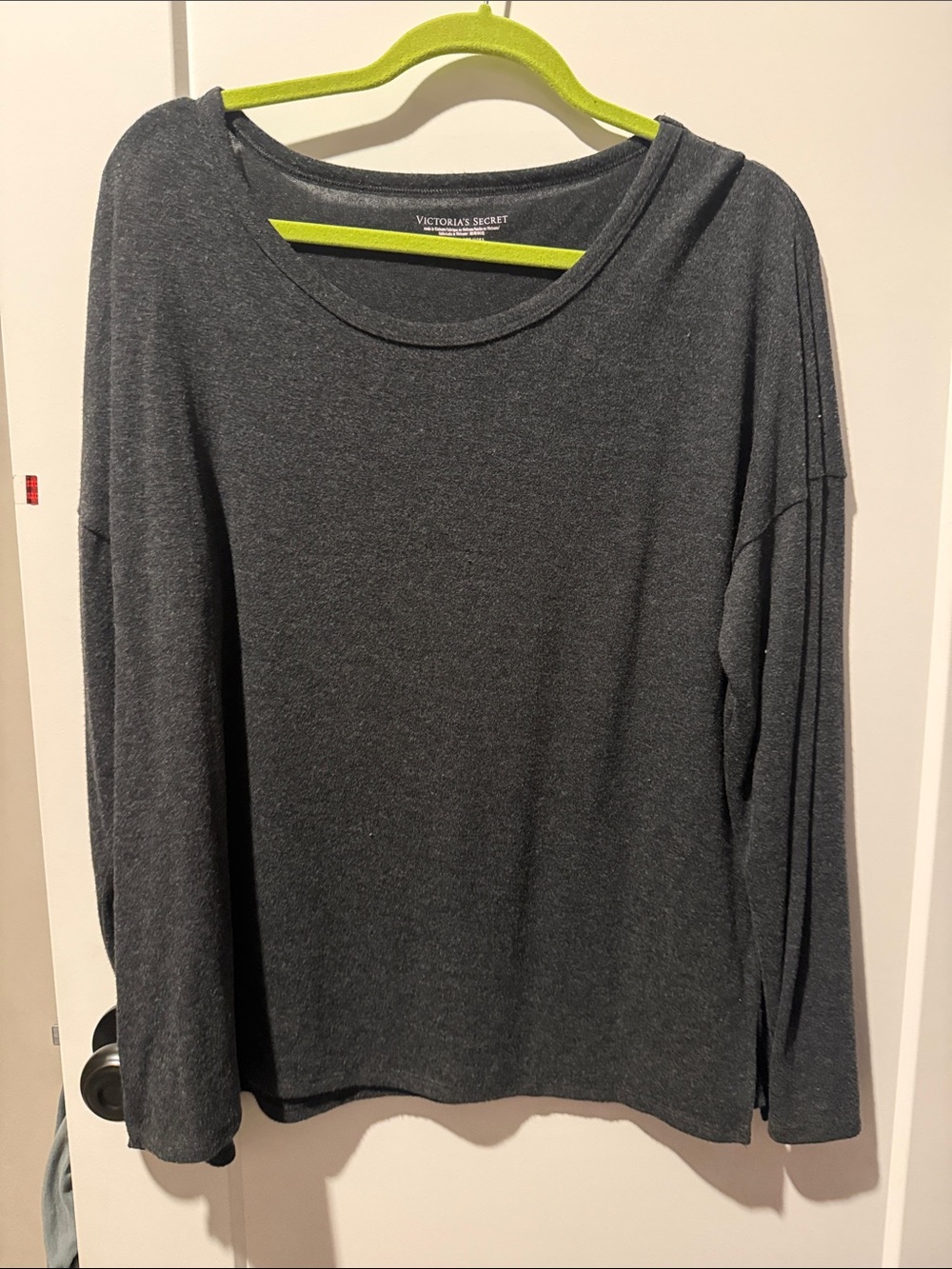 Victoria's Secret Charcoal Gray Long Sleeve Scoop Neck Tee